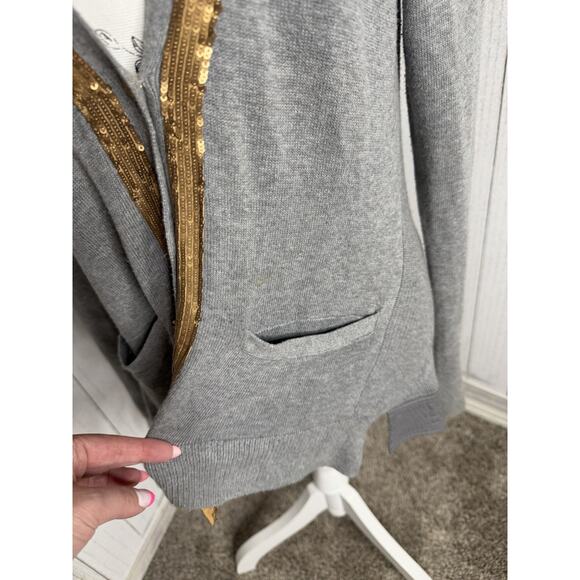 Anthropologie Sequin Satin Cardigan Sweater by Yellow Bird Size Large - Picture 5 of 8